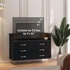 Dresser Large Dresser for Bedroom with Power Outlet and LED Lights Storage Cabinet with 6 Drawers and 2 Open Shelves for Living Room, Foyer, Bedroom - 3 of 4