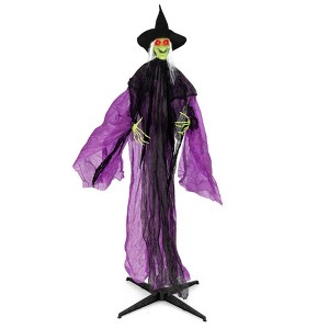 NAYSAYE Party Decoration and Accessories Halloween Witch Figurine with Sound Activated Motion for Halloween Parties, Multicolor, 66"*24"*86.4" - 1 of 4