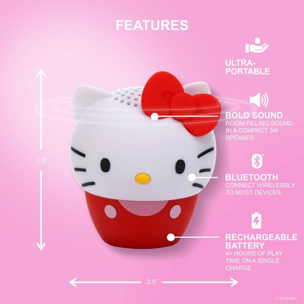 Parlante Bluetooth Hello Kitty Bitty Boomer: Portátil Recargable por USB-C 4