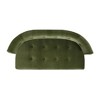 Kumasinova Mid-Century Modern Velvet Upholstered Ottoman Bench, Entryway Bench/Bed Bench, Recessed Arms & Split Back, Roll Arm Tufted Bench Settee - 2 of 4