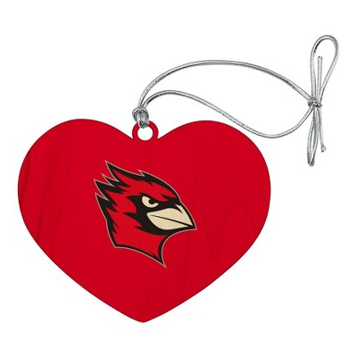 Wesleyan University Primary Logo Heart Love Wood Christmas Tree Holiday Ornament