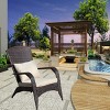 Outdoor Patio Arm Chair with Cushions Deep Seat Lounge Chair for Porch Deck or Garden Relaxation Brown Woven Backrest Design-Maison Boucle - 2 of 4