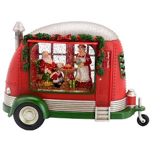 NAYSAYE Party Decoration and Accessories Christmas Camper Figurine with Santa and Snowman for Holiday Table Decor, Red, 11.3"*4.4"*8" - 1 of 4