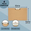 Juvale 4-Pack Extra Large 11x17 Clipboard, Horizontal Wooden Lap Boards w Low Profile Clip for Drawing, Sketching, 3mm - 4 of 4