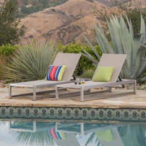 Modern Grey Adjustable Outdoor Lounge Chair - Stylish and Comfortable Seating for Terraces, Beaches, and Poolside Areas - 1 of 4