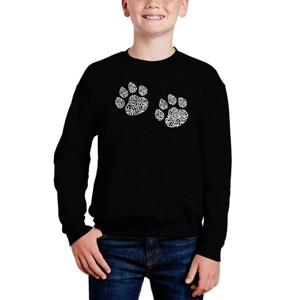 LA Pop Art Meow Cat Prints - Boy's Word Art Crewneck Sweatshirt - 1 of 3