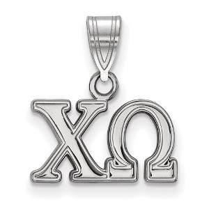 Black Bow Jewelry Sterling Silver Chi Omega Greek Life Medium Pendant - 1 of 3