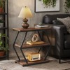 Hommoo Industrial End Table Side Table with 3 Storage Shelves & Metal Frame - 3 of 4