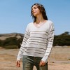 Women's Neutral Striped Long Sleeve V-Neck Knit Top - Cupshe - image 4 of 4