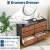 5 Drawers Dresser for Bedroom, 46" Tall Modern Chest of Drawers with Vintage Circle Handle w/Curved Profile Design, Wood Dresser for Bedroom - 4 of 4