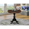 HomeStock Modern Round Table Pedestal Legs - Mahogany/Black - 2 of 4