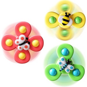 3-Piece Suction Cup Spinner Toys, Sensory Bath and Play Set for Toddlers Ages 1-3 - 1 of 4