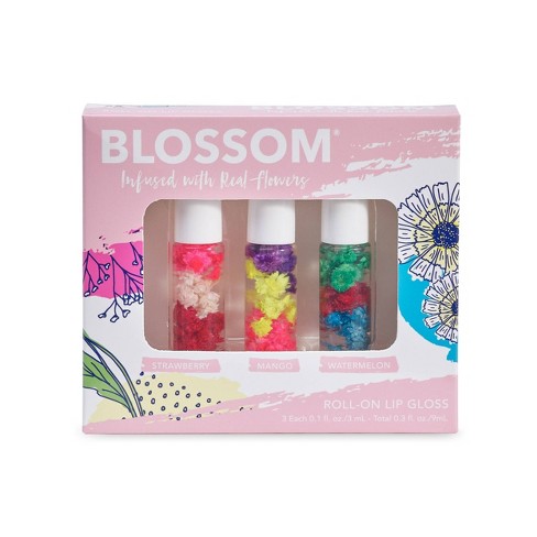 Blossom Roll On Lip Gloss 3pk 0 3 Fl Oz Target - glue stick roblox