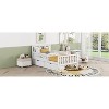 Vynxaria Twin Size Wood Platform Bed with Guardrails and Two Storage Drawers in White - 4 of 4