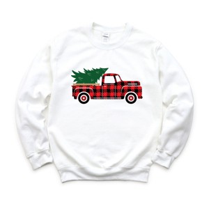 Simply Sage Market Plaid Christmas Truck Sweatshirt - 1 of 4