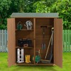 GDFStudio Hamilton 64" Outdoor Fir Wood Storage Shed with Detachable Shelves and Asphalt Roof - 2 of 4