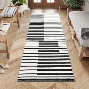 Machine Washable Boho  Rugs for Bedroom Under Dining Table - Non-Slip Neutral Morden Indoor Floor Carpet for Home Office - 1 of 4