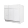 HOMLUX Easy-DIY Combo Bases - Bath Vanity Cabinet without Top in Shaker White - 2 of 4