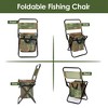 LakeForest"Portable Foldable Fishing Chair with Backrest & Built-In Cooler Bag for Camping, Hiking, Outdoor Use"Camouflage - 2 of 4