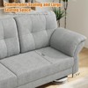 Jojoka 83" Futon Sofa Bed, 3-Seater Upholstered Couch Bed with Tufted Back and Side Pockets, Convertible Sleeper Sofa for Living Room - 4 of 4