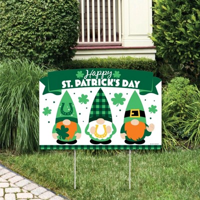 Big Dot of Happiness Irish Gnomes - St. Patrick's Day Party Yard Sign Lawn Decorations - Party Yardy Sign