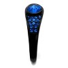 Slickblue Women's Black Ring with Capri Blue Synthetic Crystal, Asymmetric Band Design, Stainless Steel, Sizes 5–10 - 4 of 4
