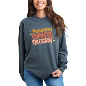 Simply Sage Market Pumpkin Spice Queen Garment Dyed Long Sleeve - 1 of 4