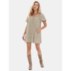 EXLURA Womens Summer Denim Short Puff Sleeve Dresses Knit Loose Plus Size Short Mini Dress 2025 Trendy Outfit - 4 of 4