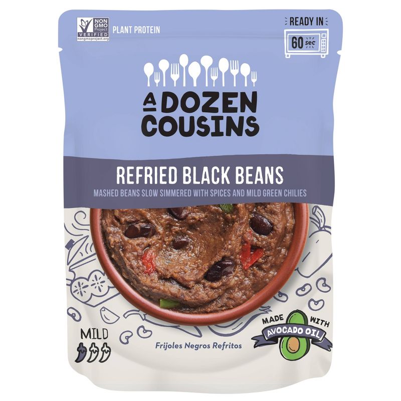 A Dozen Cousins Refried Black Beans - 10oz, 1 of 6