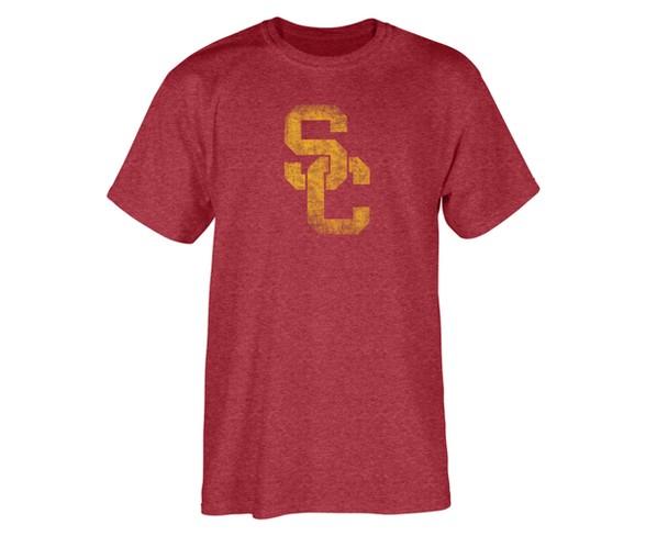 USC Trojans Men's Short Sleeve Rocky Silhouette Heathered T-Shirt S