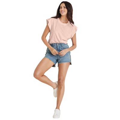 VENUS Womens Ruffle Sleeve Tee