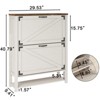 Shoe Cabinet with 2 Flip Drawers, Narrow Slim 5 Tier Shoe Storage Cabinet - 2 of 4