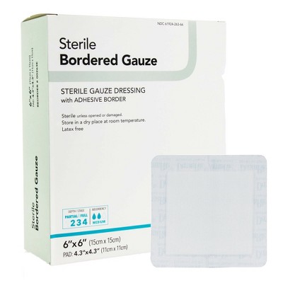 DermaRite Bordered Gauze Adhesive Wound Dressing