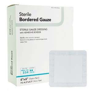 DermaRite Bordered Gauze Adhesive Wound Dressing - 1 of 3