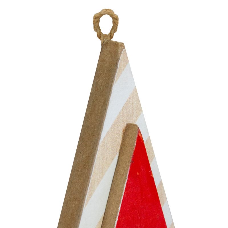 Northlight 16” Red and White Merry Little Christmas Tree Wooden Hanging Wall Sign, 4 of 5