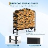 Large Firewood Rack Outdoor with Cover,Heavy Duty Metal Wood Rack with Zipper, Black Waterproof Oxford Fabric,for Indoor & Outdoor - 4 of 4