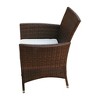 vidaXL Patio Chairs 2 pcs Poly Rattan Brown - 3 of 4