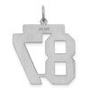 Black Bow Jewelry Sterling Silver, Jersey Collection, Large Number 87 Pendant - 3 of 4