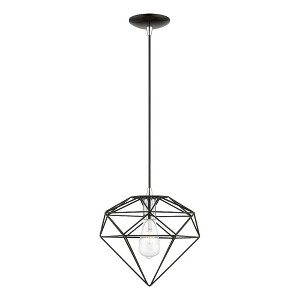 Livex Lighting Knox 1 - Light Pendant in  Shiny Black/Polished Chrome - 1 of 3