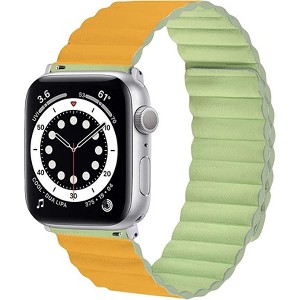 Worryfree Gadgets Reverseable Leather Magnetic Band for Apple Watch 38mm 40mm 41mm, 42mm 44mm 45mm iWatch Band Series 8 7 6 5 4 3 2 1 & SE - 1 of 4