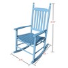 SKRAN Solid Hardwood Porch Rocker Chair, Wide Seat with Slatted Backrest and Armrests, Outdoor Rocking Chair for Porch, Balcony, or Garden - 3 of 4