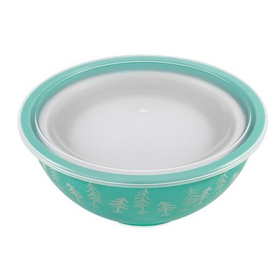 Multicolor Melamine Nesting Bowl Set with Plastic Lids