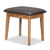 NicBex Vanity Desk with Mirror 43.3" Vanity Table with Flip-top Mirror, Classic Wood Makeup Vanity with 3 Drawers and 1 Upholstered Stool - 4 of 4