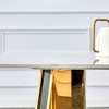 Syemin 63" Side Table, Marble Top, With Metal Stainless Steel Butterfly Legs for Living Room, Gold, 63"*31.5"*30" - 2 of 4