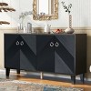Light Luxury Cabinet, Storage Cabinet With Adorned With Geometric Patterns, Accent Cabinet With 4 Doors-Cuddlewood - 2 of 4