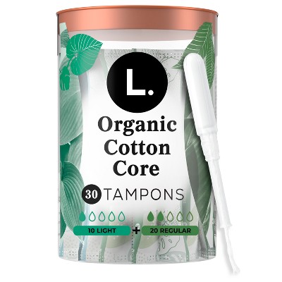 L . Organic Cotton Full Size Multipack Tampons - Light/Regular - 30ct
