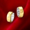 Ross-Simons Sterling Silver and 14kt Yellow Gold Reversible Huggie Hoop Earrings - 3 of 4