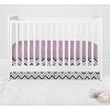 Bacati - Ikat Leopard Print Purple Gray Muslin 4 pc Crib Set with 2 Muslin Swaddle Blankets - 3 of 4