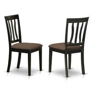 FurniFact,Elegant Dining Chairs Set of 2 with Black and Cherry Wood Finish - 1 of 3