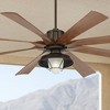70" Possini Euro Design Defender Industrial Indoor Outdoor Ceiling Fan with LED Light Remote Oil Rubbed Bronze Koa Damp Rated for Patio Exterior House - 2 of 4